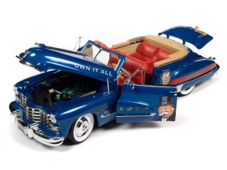 Cadillac Convertible 1947 Monopoly with Resin Figure, Blue & Red Auto World 1:18